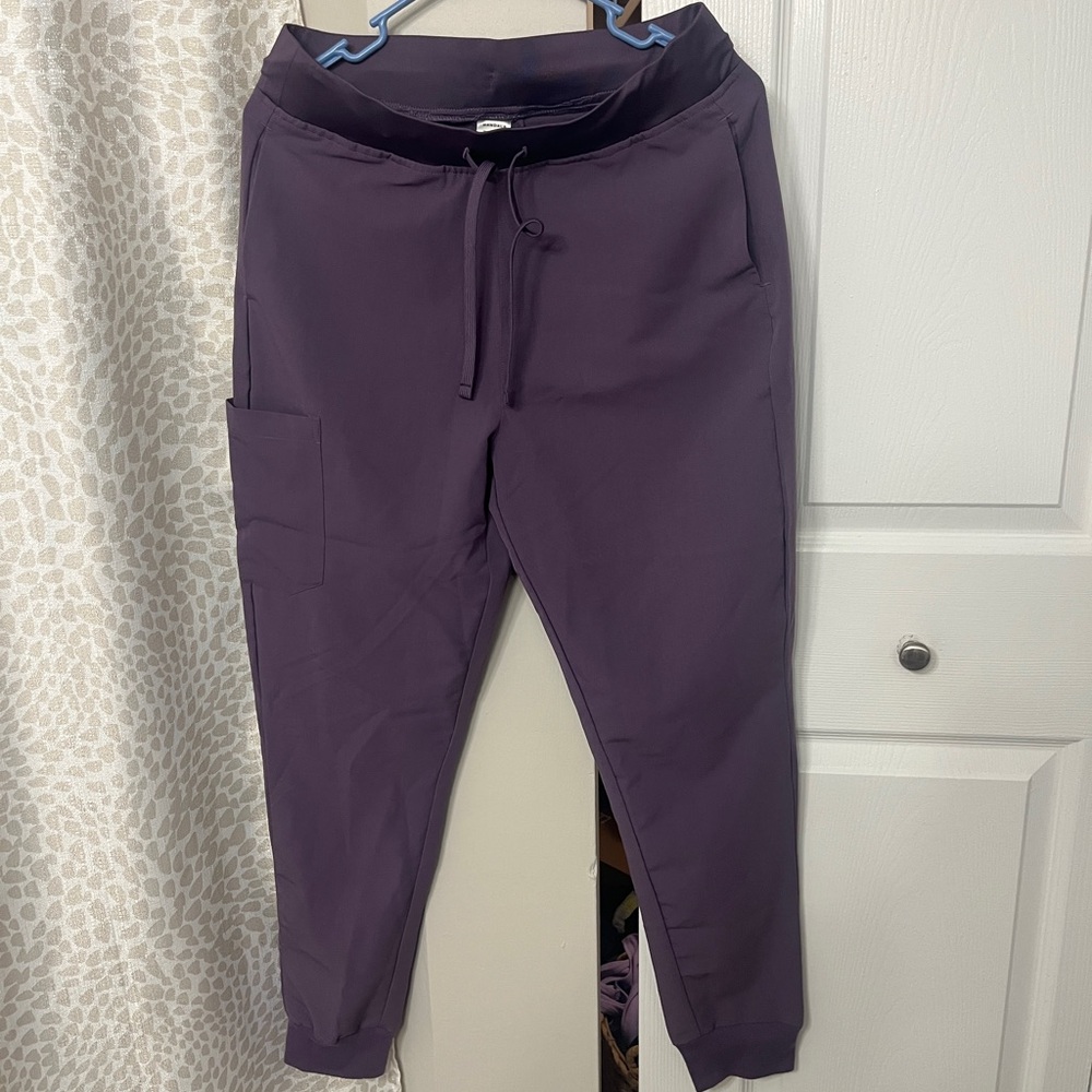 Deep Dewberry Scrub Jogger Pants with Drawstring